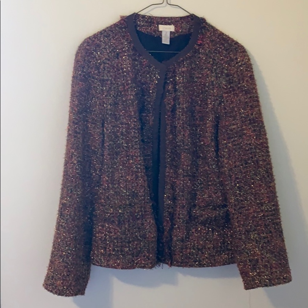 Chico’s size 2 Metallic Autumn Tweed Jacket
